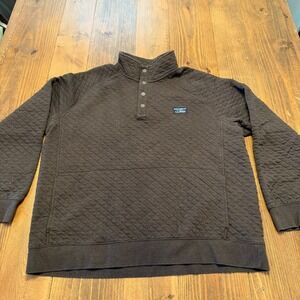 LL BEAN Men's Quilted Sweatshirt Snap Mockneck Pullover 509332 Gray XL